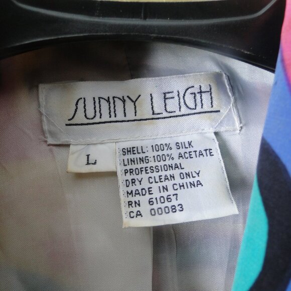 90s vintage Sunny leigh 100% silk woman jacket - Picture 2 of 5